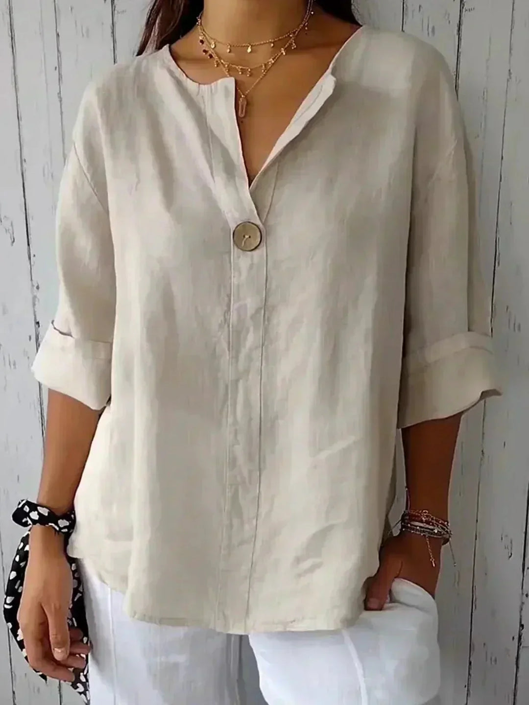 Zamma | Relaxed V Neck Top