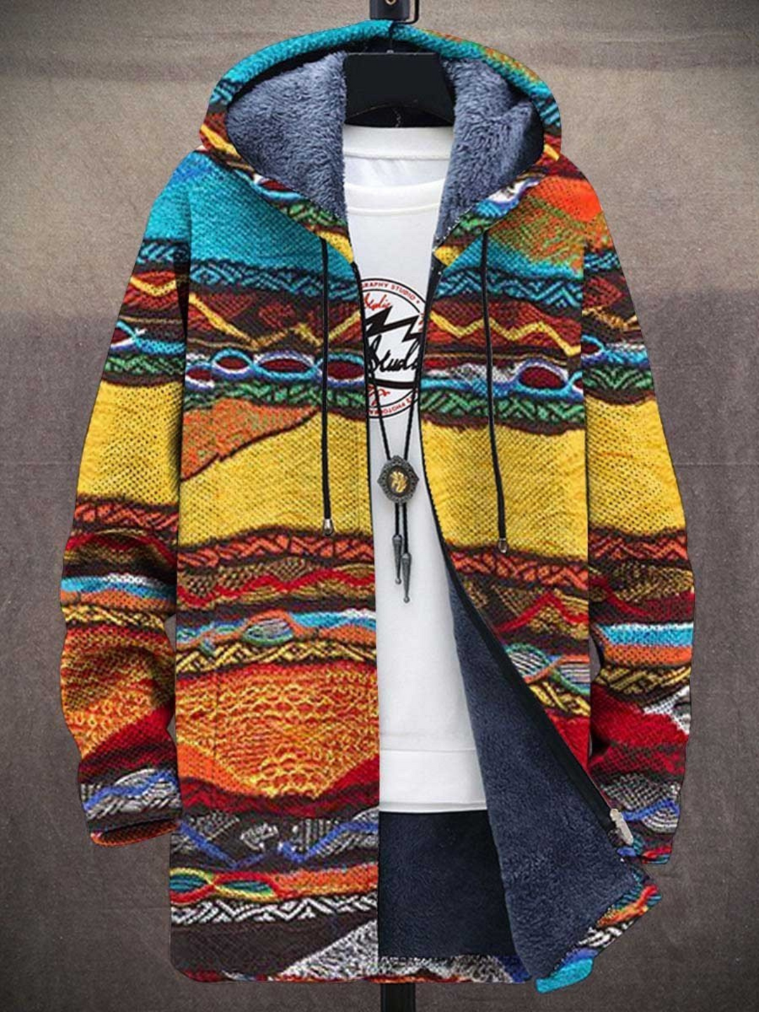 Sarah - Luxurious, artistically inspired zip-up hoodie